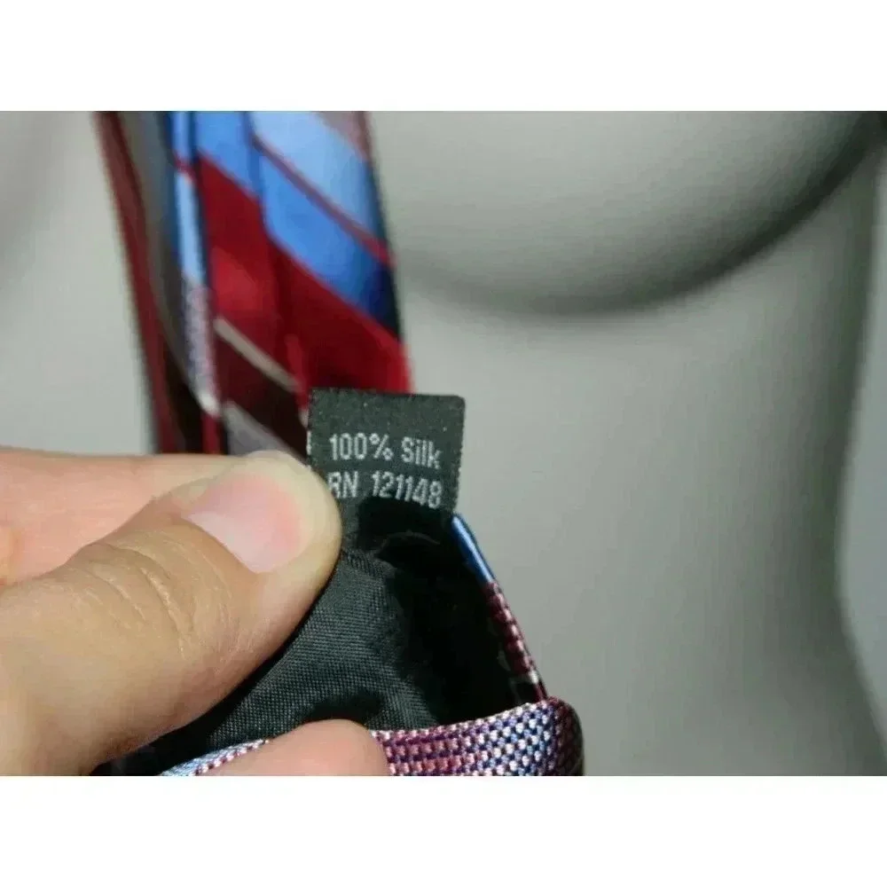 MICHAEL Michael Kors Men's Necktie Serrano Stripe Red Blue MSRP $59.50